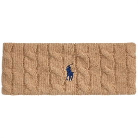 Polo Ralph Lauren Cabel-Knit Wool-Cashmere Pandebånd, Camel 